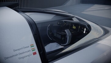 Os nomes dos três vencedores do concurso de design estão representados na lateral da cabine do veículo. (Fonte da imagem: Polestar)