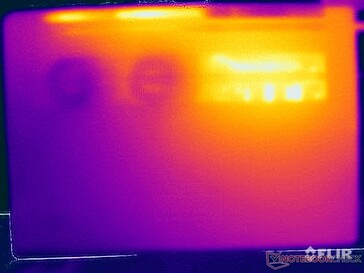 Temperaturas da superfície do teste de estresse (parte inferior)