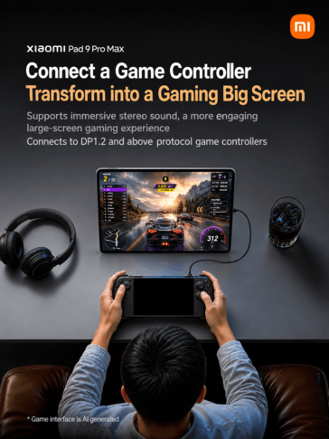 Jogos no Xiaomi Pad 9 Pro Max com um controle