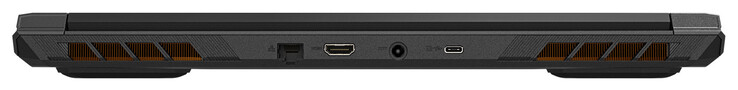Traseira: Gigabit Ethernet, HDMI 2.1, entrada DC, USB 3.2 Gen 2 Type-C com DisplayPort-out