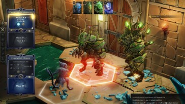 Uma imagem mostrando uma batalha em Gloomhaven.