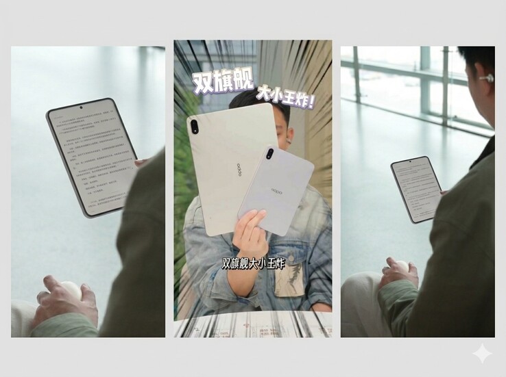 O design frontal e traseiro do Oppo Pad Mini vazou.