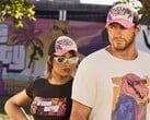 Lucia e Jason vestindo roupas do GTA 6: Vice City