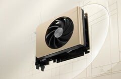 O compacto MSI GeForce RTX 5050 Inspire ITX apresenta um elegante design dourado (Fonte da imagem: MSI)
