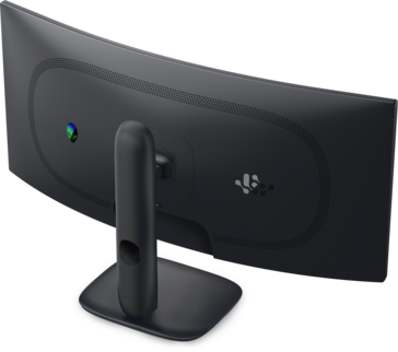 Monitor para jogos Alienware 34 de 240 Hz, visto de trás.
