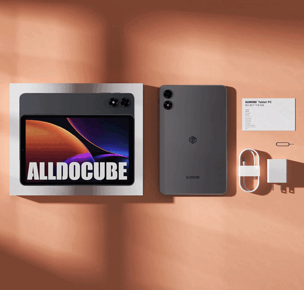 Tablet Alldocube iPlay Mini 4 com embalagem e acessórios