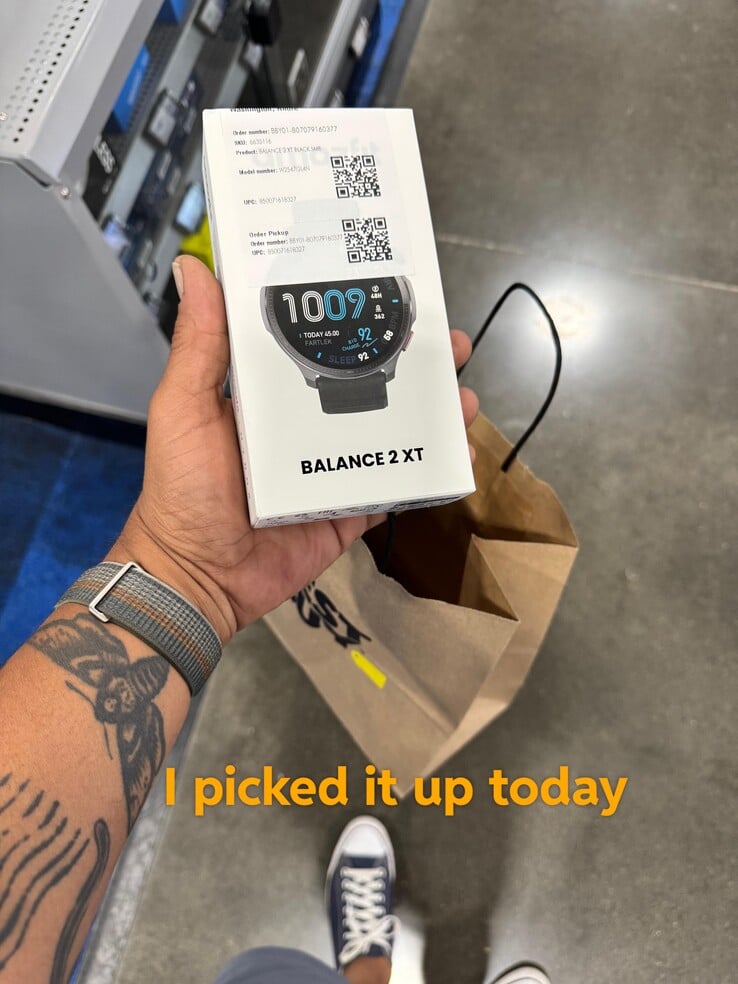 Os pedidos do smartwatch Amazfit Balance 2 XT estão sendo atendidos pelos usuários, conforme confirmado no Reddit (imagem do usuário acima). (Fonte da imagem: u/AndrePDX via Reddit)