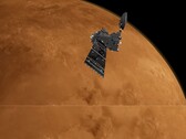 Impressão artística do ExoMars 2016 Trace Gas Orbiter em Marte