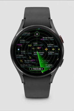 Exibição de aeronaves no estilo radar do Flight Scanner