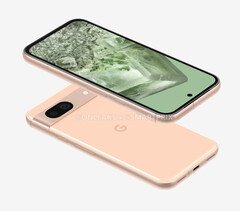 Há rumores de que o Google tenha desenvolvido os acabamentos Pixel 8a Bay, Mint, Obsidian e Porcelain, este último na foto. (Fonte da imagem: @OnLeaks & SmartPrix)