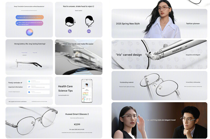 Principais destaques dos óculos inteligentes (Fonte da imagem: Huawei - tradução automática)
