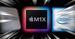 Estimativas para a Apple M1X vêem-na acelerando para além de suas rivais AMD e Intel. (Fonte da imagem: AMD/Apple/Intel - editado)