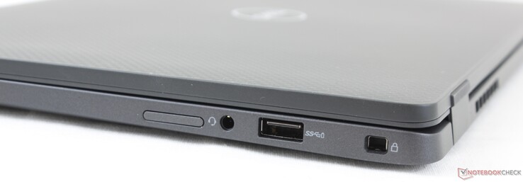 Right: MicroSIM slot (optional), 3.5 mm combo audio, USB 3.2 Gen. 1 Type-A, Wedge Lock