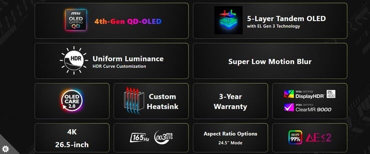 Destaques do MSI MAG 272UP QD OLED E16