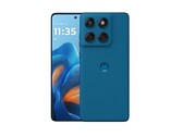 O Motorola Edge 60 Fusion na cor Pantone Mykonos Blue é a quarta opção de cor em que o celular pode ser adquirido. (Fonte da imagem: Motorola)