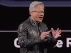 Uma captura de tela do CEO da Nvidia, Jensen Huang, na GTC 2026