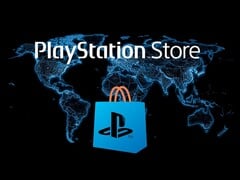 Logotipo da PlayStation Store exibido em um mapa-múndi