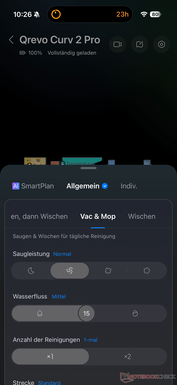 Configurações de limpeza