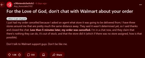 Walmart cancelou a pré-encomenda do Switch 2 Testemunho#2 (Fonte da imagem: captura de tela, subreddit do Nintendo Switch 2)