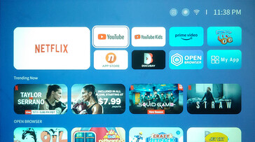 O Yaber T1 Pro tem um menu principal fácil de usar, com aplicativos para serviços de streaming populares. (Fonte da imagem: Notebookcheck)