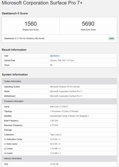 Geekbench 5.3. (Fonte da imagem: Geekbench)