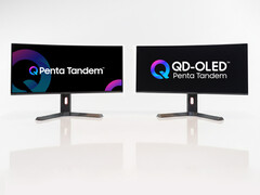 Um exemplo da nova tecnologia QD-OLED Penta Tandem da Samsung Display.