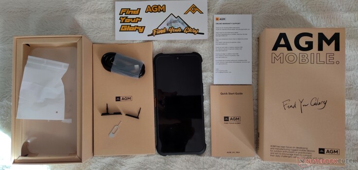 AGM H5 Pro robusto pacote padrão de smartphone sem doca (Fonte: Próprio)