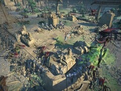 Uma imagem que mostra uma batalha em Age of Wonders: Planetfall.