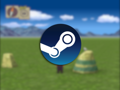 Uma captura de tela no jogo com o logotipo do Steam sobreposto.