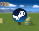 Uma captura de tela no jogo com o logotipo do Steam sobreposto.
