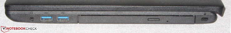 Lado do passeio: porta combinada de áudio, 2x USB 3.2 Gen 1 (Tipo A), gravador de DVD, ranhura para uma trava de cabo