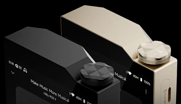 O botão de volume do HiBy RS8 II é feito com uma aparência de joia. (Fonte da imagem: HiBy)