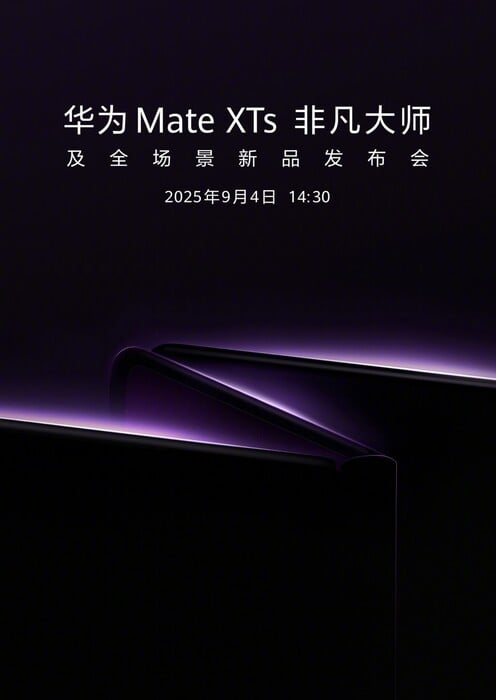 O Huawei Mate XTs será lançado em 4 de setembro de 2025, antes dos novos iPhones. (Fonte da imagem: Huawei)