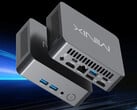 O NUC300 possui uma porta 2,5 GbE. Na imagem: uma renderização promocional mostrando o design e a configuração das portas do mini PC.