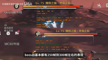 Comparação de benchmark de jogos entre OCuLink x4 e MCIO x8 com o mini PC