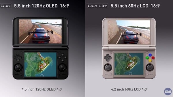O Retroid Pocket Duo terá telas OLED de 120 Hz, enquanto o Pocket Duo Lite terá painéis LCD de 60 Hz.
