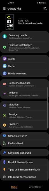 Configuração (Galaxy Wearable App )