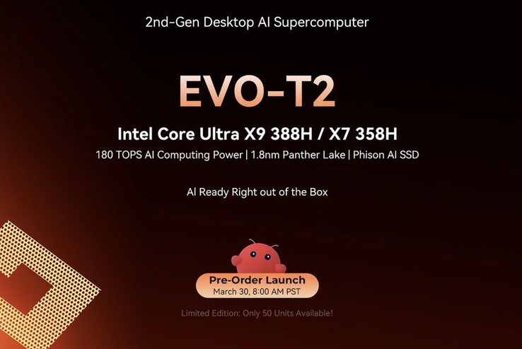 As pré-encomendas do mini PC para jogos GMKtec Evo-T2 serão abertas no final deste mês.