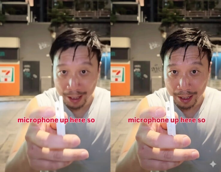 O microfone fica na parte superior da tela do controle remoto.