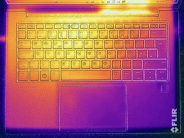 Temperaturas da superfície durante o teste de estresse (parte superior)