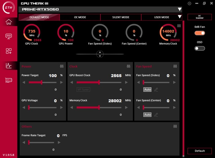 GPU Tweak III (modo padrão)