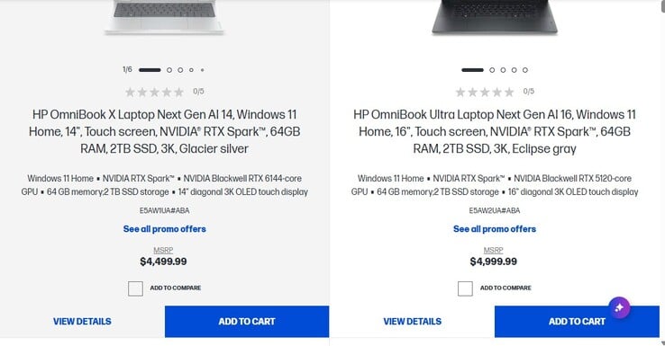 Preços dos laptops HP com Nvidia RTX Spark de 20 núcleos