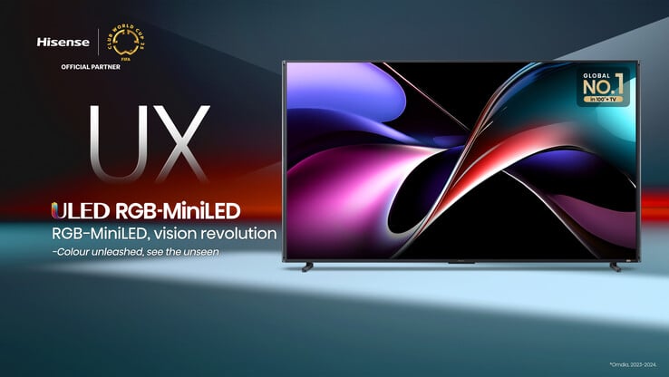 A TV Hisense 116UX Mini-LED RGB. (Fonte da imagem: Hisense)