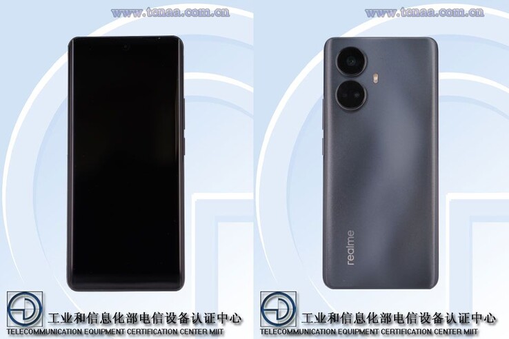 Realme registra 2 novos smartphones pensados para serem os 10 5G (superior) e 10 Pro+ (inferior) com TENAA. (Fonte: TENAA via TechGoing)