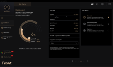 Opções de GPU do ProArt Creator Hub