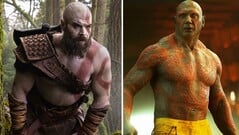Uma foto lado a lado de Ryan Hurst e Dave Bautista
