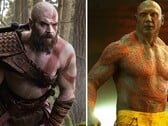 Uma foto lado a lado de Ryan Hurst e Dave Bautista