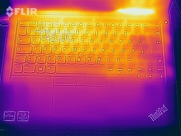 Heat map of the top of the device (stress test)