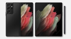 Há rumores de que o Galaxy Z Fold3 tem esta aparência. (Fonte: Twitter)