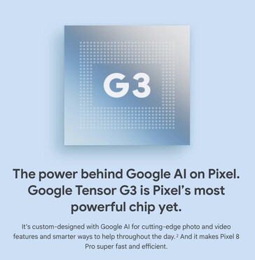 Declarações de marketing do Google Tensor G3. (Fonte: Google)